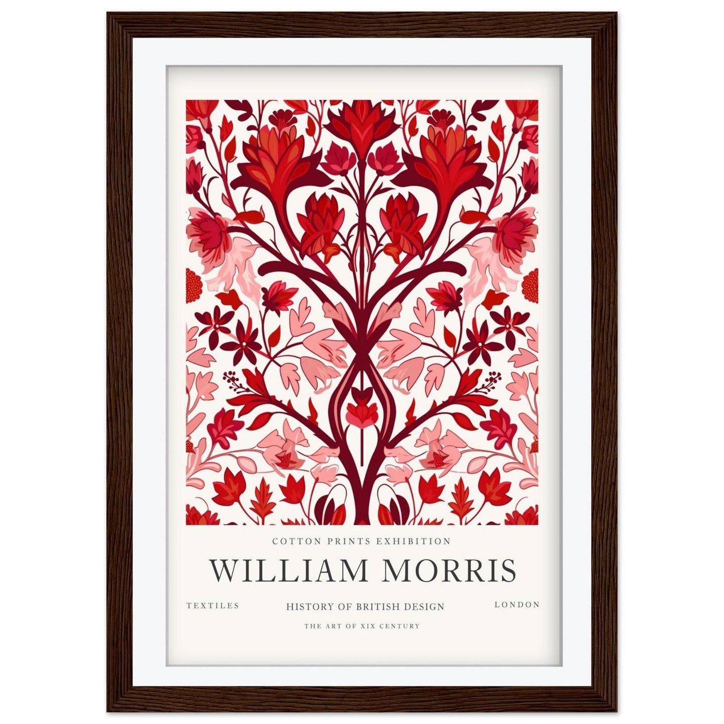 William Morris Peony Art Print, History of British Design Poster, Peach Floral Wall Art, Giclee Museum Poster, South Kensington London Decor