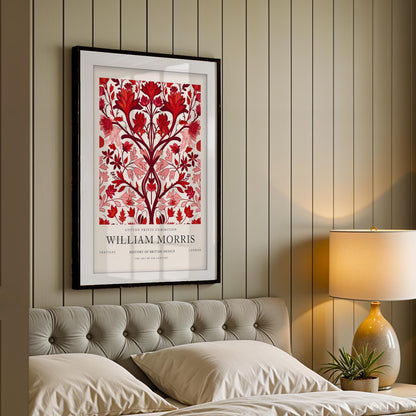 William Morris Peony Art Print, History of British Design Poster, Peach Floral Wall Art, Giclee Museum Poster, South Kensington London Decor