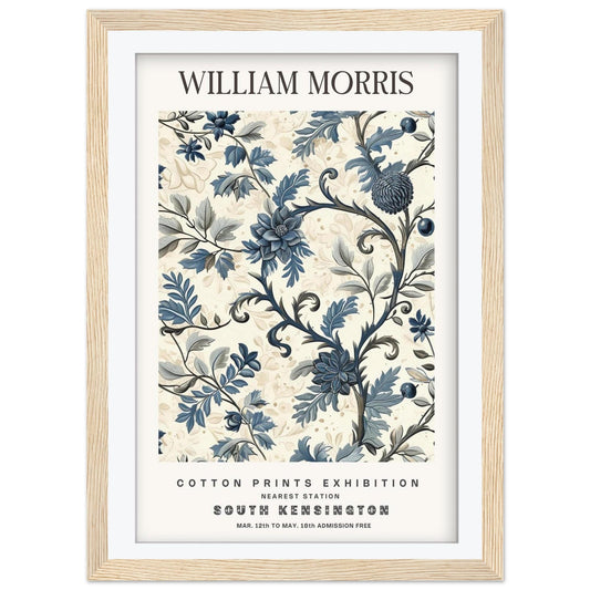 William Morris South Kensington Exhibition Poster - Blue Botanical Wall Art