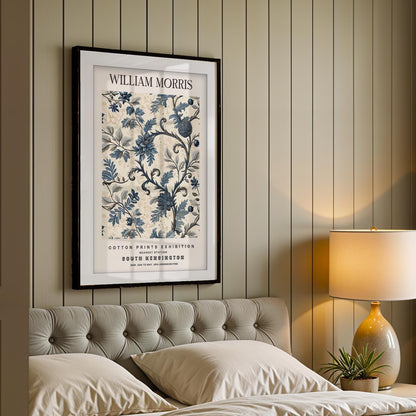 William Morris South Kensington Exhibition Poster - Blue Botanical Wall Art
