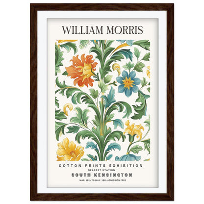 William Morris Framed Wall Art, South Kensington Blue and Yellow Floral Cotton Print Poster, Arts and Crafts Botanical Decor, British Design