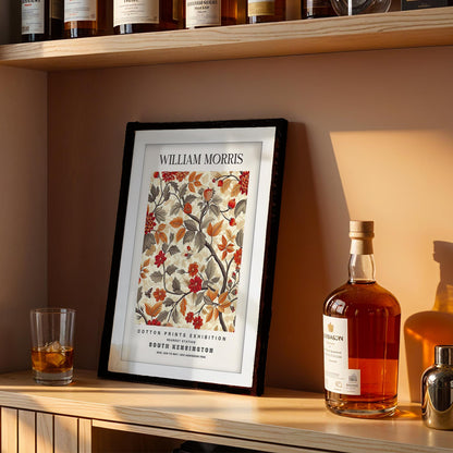William Morris Framed Wall Art, South Kensington Berry & Floral Cotton Print Poster, Arts and Crafts Botanical Decor, British Design