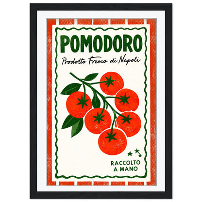Pomodoro Tomato Art Print, Retro Italian Kitchen Poster, Fresh Produce Wall Art, Napoli Food Decor, Red Kitchen Poster,  Foodie Gift