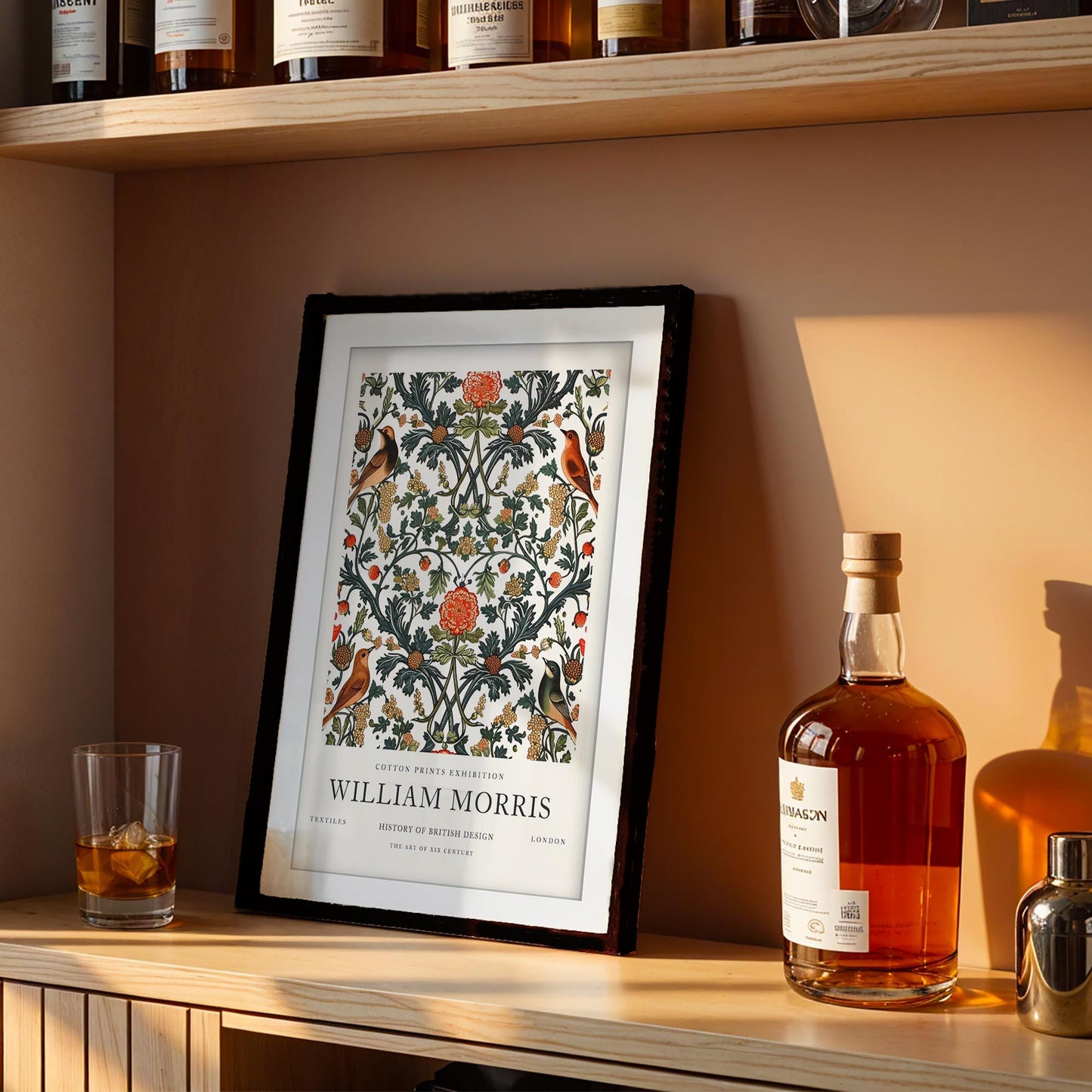 William Morris Exhibition Print, Victoria and Albert Museum Poster, Cotton Print Wall Art, Arts and Crafts Floral Decor, Framed Print