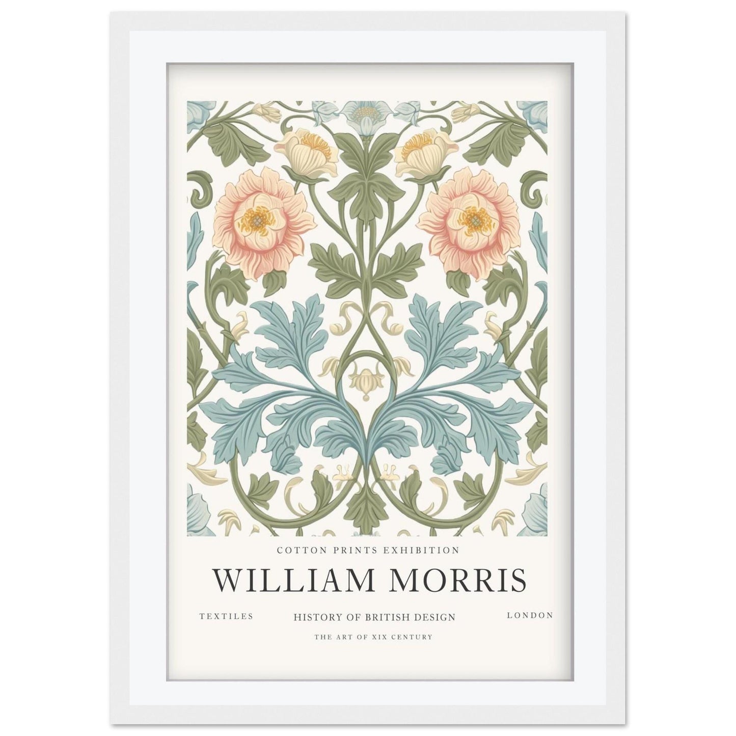 William Morris Centenary Print, Arts and Crafts Movement Poster, V&A Museum Floral Wall Art, Botanical Giclee Paper Print, Framed Art