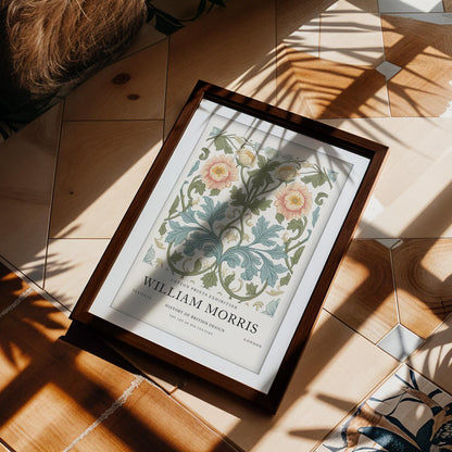 William Morris Centenary Print, Arts and Crafts Movement Poster, V&A Museum Floral Wall Art, Botanical Giclee Paper Print, Framed Art