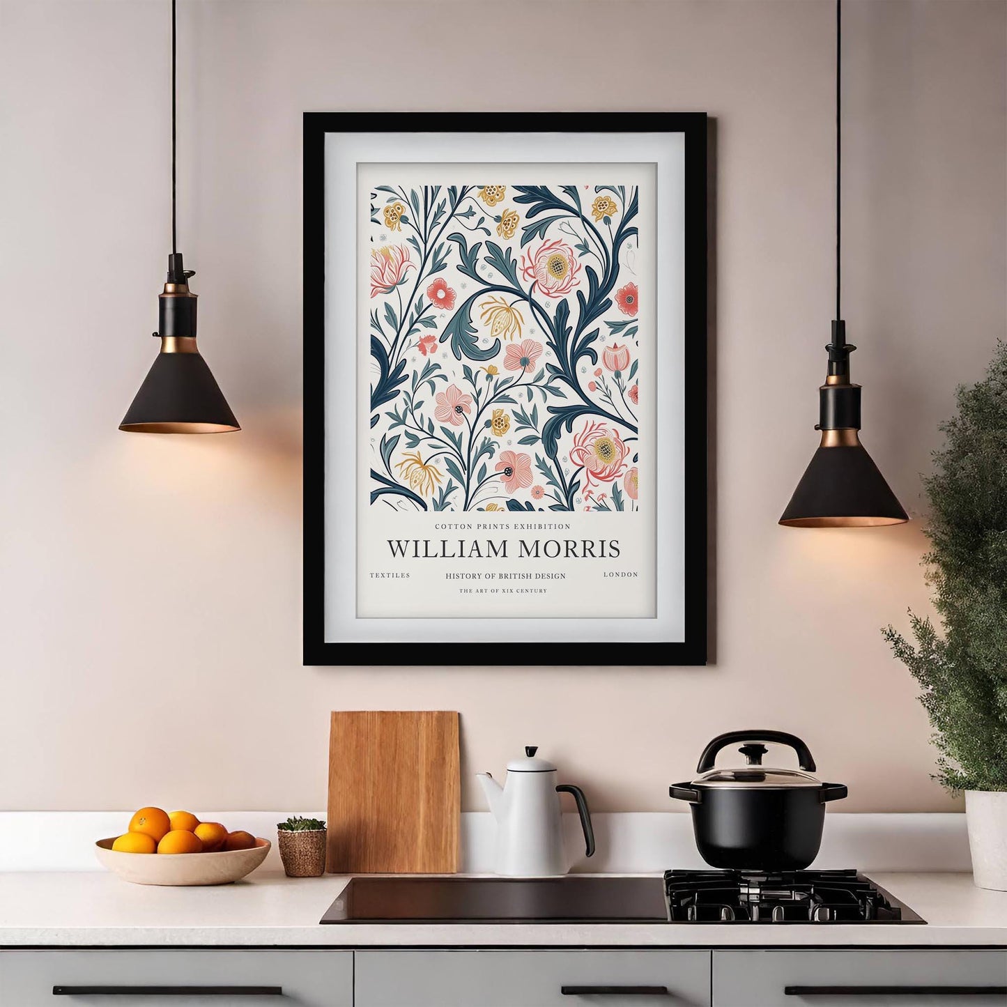 William Morris V&A Museum Print, Cray Floral Exhibition Poster, Arts and Crafts Biophilic Wall Art, Vintage Giclee Paper Print, Framed