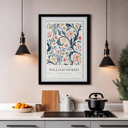 William Morris V&A Museum Print, Cray Floral Exhibition Poster, Arts and Crafts Biophilic Wall Art, Vintage Giclee Paper Print, Framed