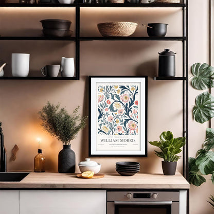 William Morris V&A Museum Print, Cray Floral Exhibition Poster, Arts and Crafts Biophilic Wall Art, Vintage Giclee Paper Print, Framed