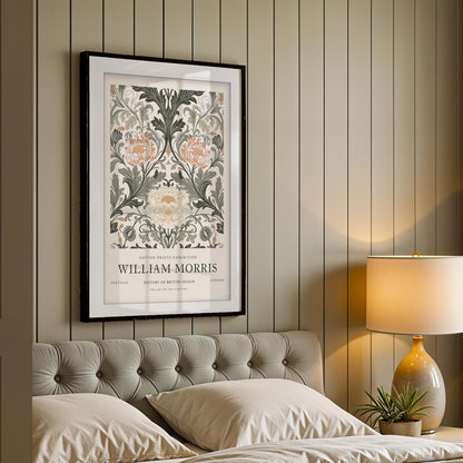 William Morris V&A Exhibition Art, Pimpernel Floral Museum Poster, Arts and Crafts Moody Wall Art, Vintage Print, Framed Poster