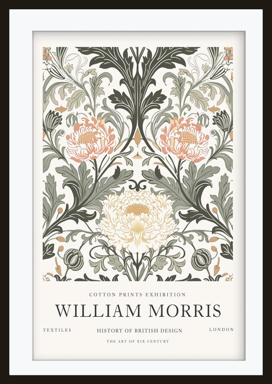 William Morris V&A Exhibition Art, Pimpernel Floral Museum Poster, Arts and Crafts Moody Wall Art, Vintage Print, Framed Poster