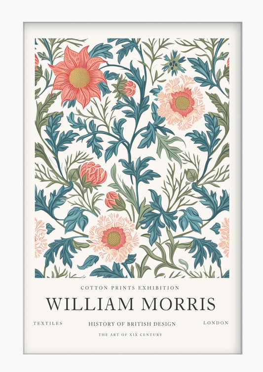William Morris Lodden Art Print, V&A Museum Exhibition Poster, Arts and Crafts Flower Wall Art, Giclee Paper Print, Framed Botanical Art