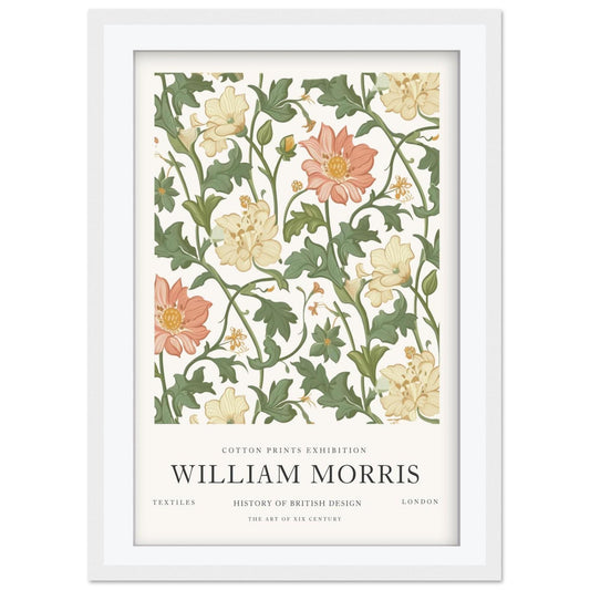 William Morris Honeysuckle Art Print, V&A Museum Exhibition Poster, Arts and Crafts Flower Wall Art, Giclee Paper Print, Framed Art Poster