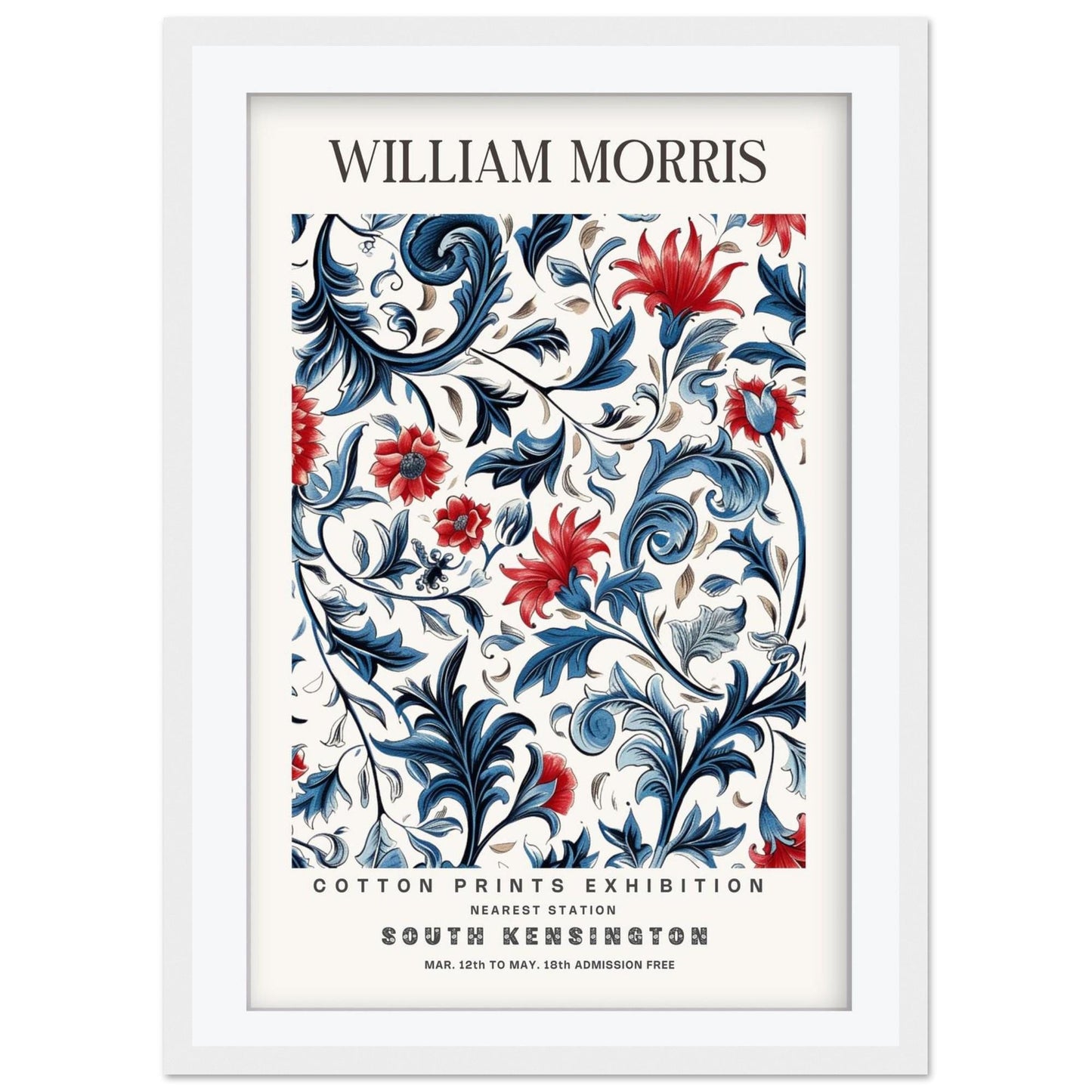 William Morris Snakehead Art Print, V&A Museum Exhibition Poster, Dark Botanical Wall Art, Giclee Paper Print, Arts and Crafts Framed Poster