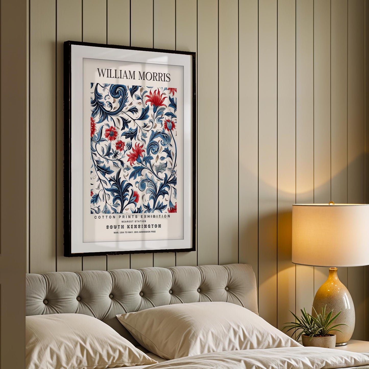 William Morris Snakehead Art Print, V&A Museum Exhibition Poster, Dark Botanical Wall Art, Giclee Paper Print, Arts and Crafts Framed Poster