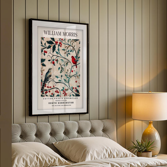 William Morris Compton Art Print, V&A Museum Exhibition Poster, Arts and Crafts Flower Wall Art, Giclee Paper Print, Framed Art Poster