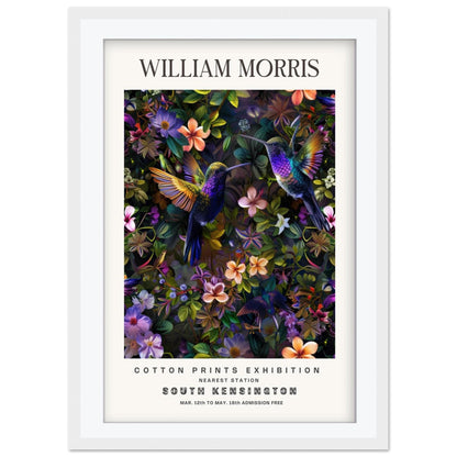 William Morris Hummingbird Art Print, V&A Museum Exhibition Poster, Art Nouveau Flower Wall Art, Giclee Paper Print, Framed Art Poster