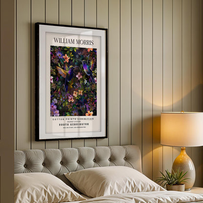 William Morris Hummingbird Art Print, V&A Museum Exhibition Poster, Art Nouveau Flower Wall Art, Giclee Paper Print, Framed Art Poster