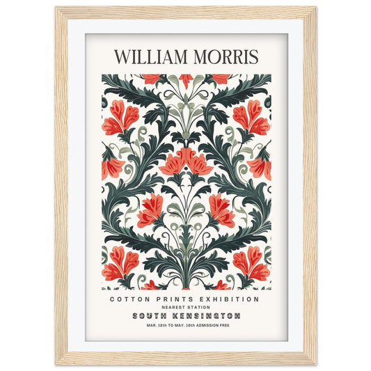 William Morris South Kensington Poster, Dark Academia Wall Art, Arts and Crafts Bird Print, Wall Art, Vintage Museum Decor, Framed