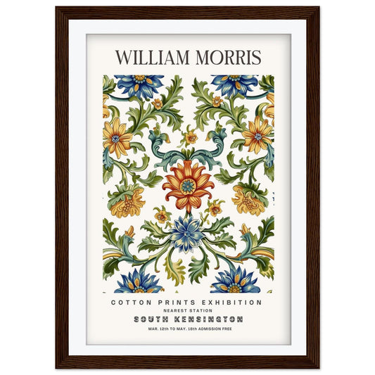 William Morris Exhibition Art Print, South Kensington Floral Poster, Bird Print, Giclee Paper Poster, Vintage Museum Wall Art, Framed