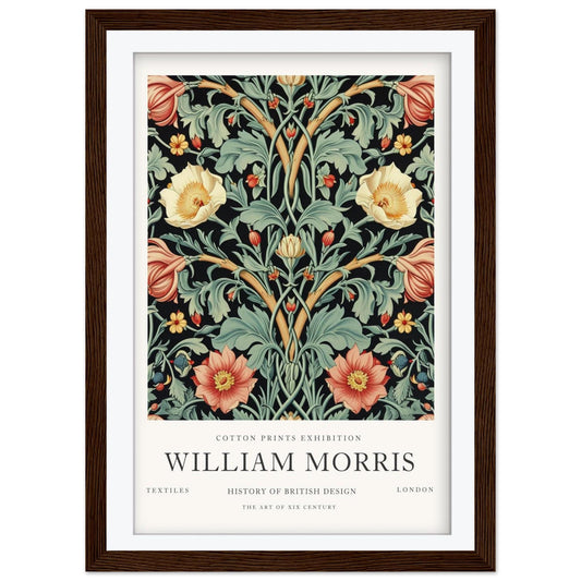 William Morris Art Print, South Kensington Exhibition Poster, Dark Botanical Wall Art, Giclee Paper Poster, Vintage Garden Decor, Framed