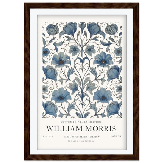 William Morris Cotton Print Exhibition Art Print, London Botanical Poster, Meadow & Wildflower Wall Art, Giclee Paper Poster, Vintage Print