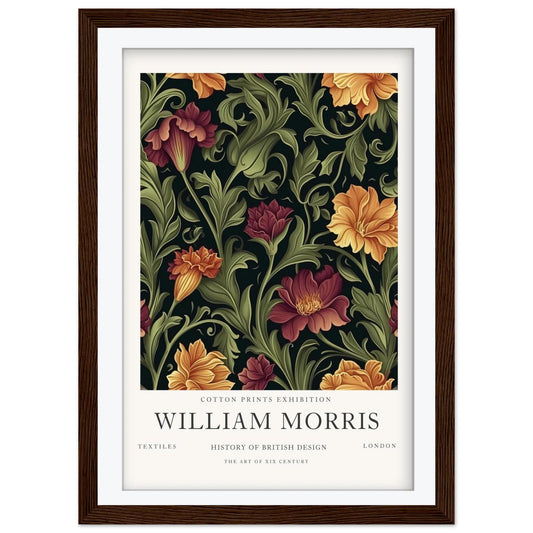 William Morris Poppy Art Print, History of British Design Poster, Red Acanthus Wall Art, Vintage Botanical Decor, London Museum Print