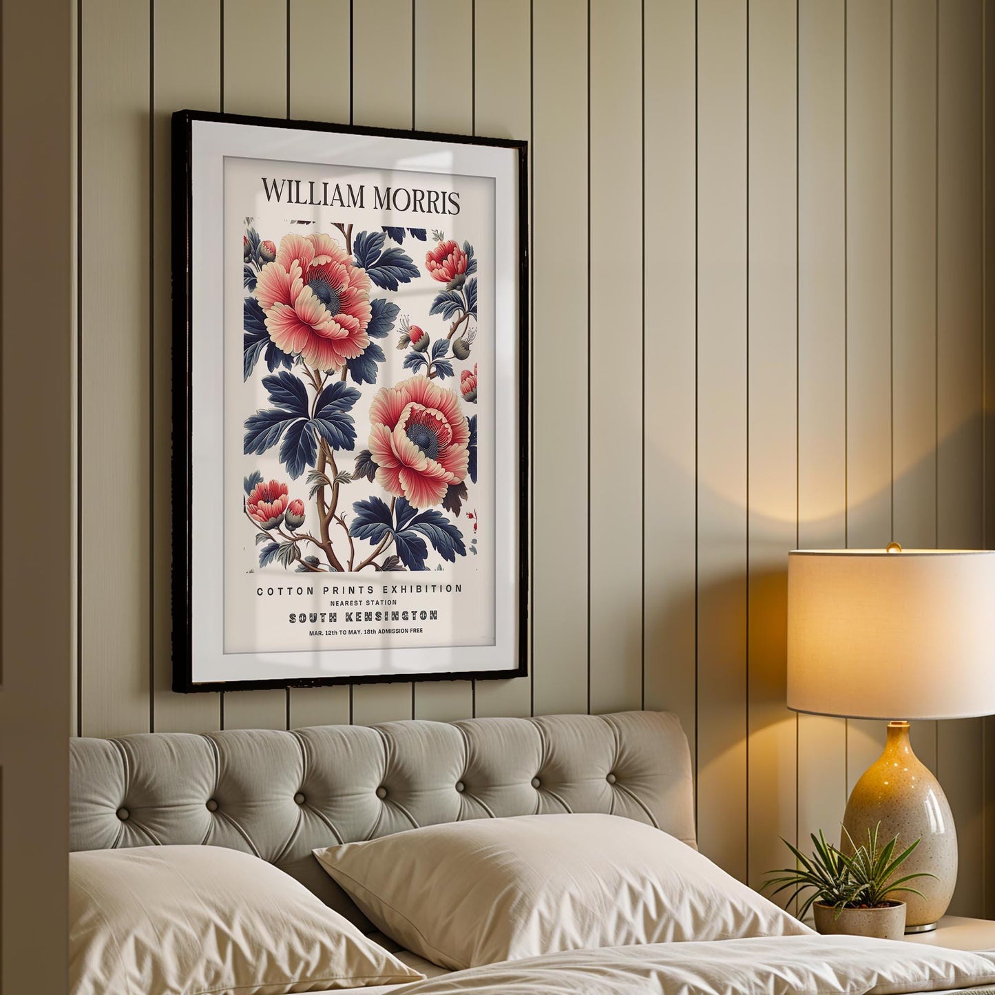 William Morris Red Peony Art Print, History of British Design Poster, Victorian Floral Wall Art, Giclee Poster, London Museum Art Decor