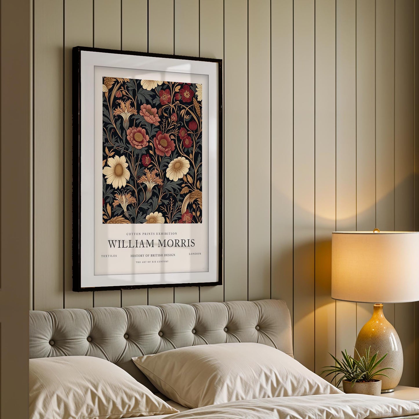 William Morris Red Floral Art Print, History of British Design Poster, Ruby Botanical Wall Art, Giclee Museum Poster, London Gallery Decor