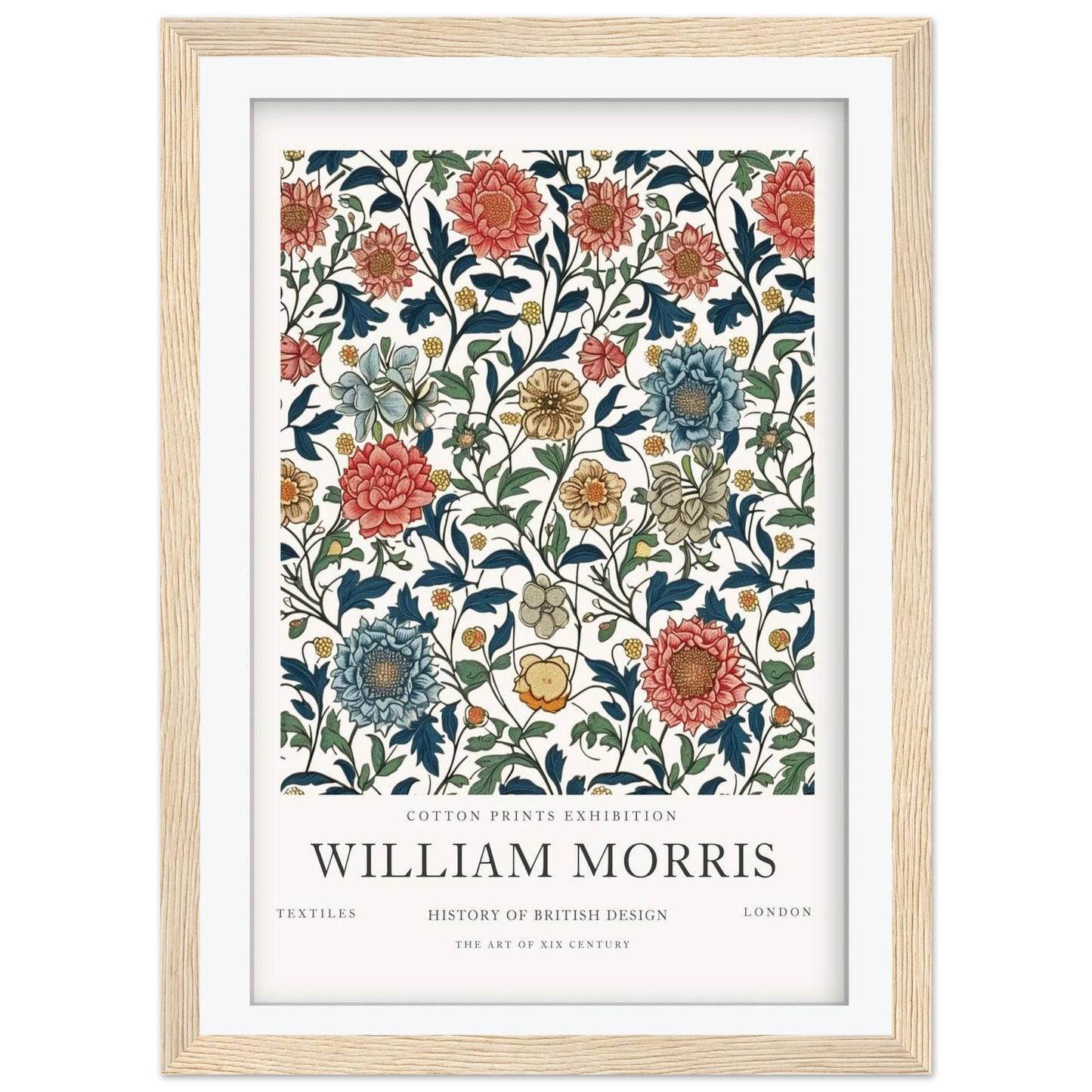 William Morris Bird Art Print, History of British Design Poster, Indigo Blue Botanical Wall Art, Giclee Museum Poster, London Gallery Decor