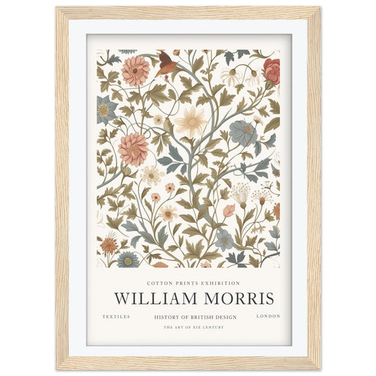 William Morris Poppy Art Print, History of British Design Poster, Coral Symmetrical Wall Art, Giclee  Poster, Vintage London Gallery Decor