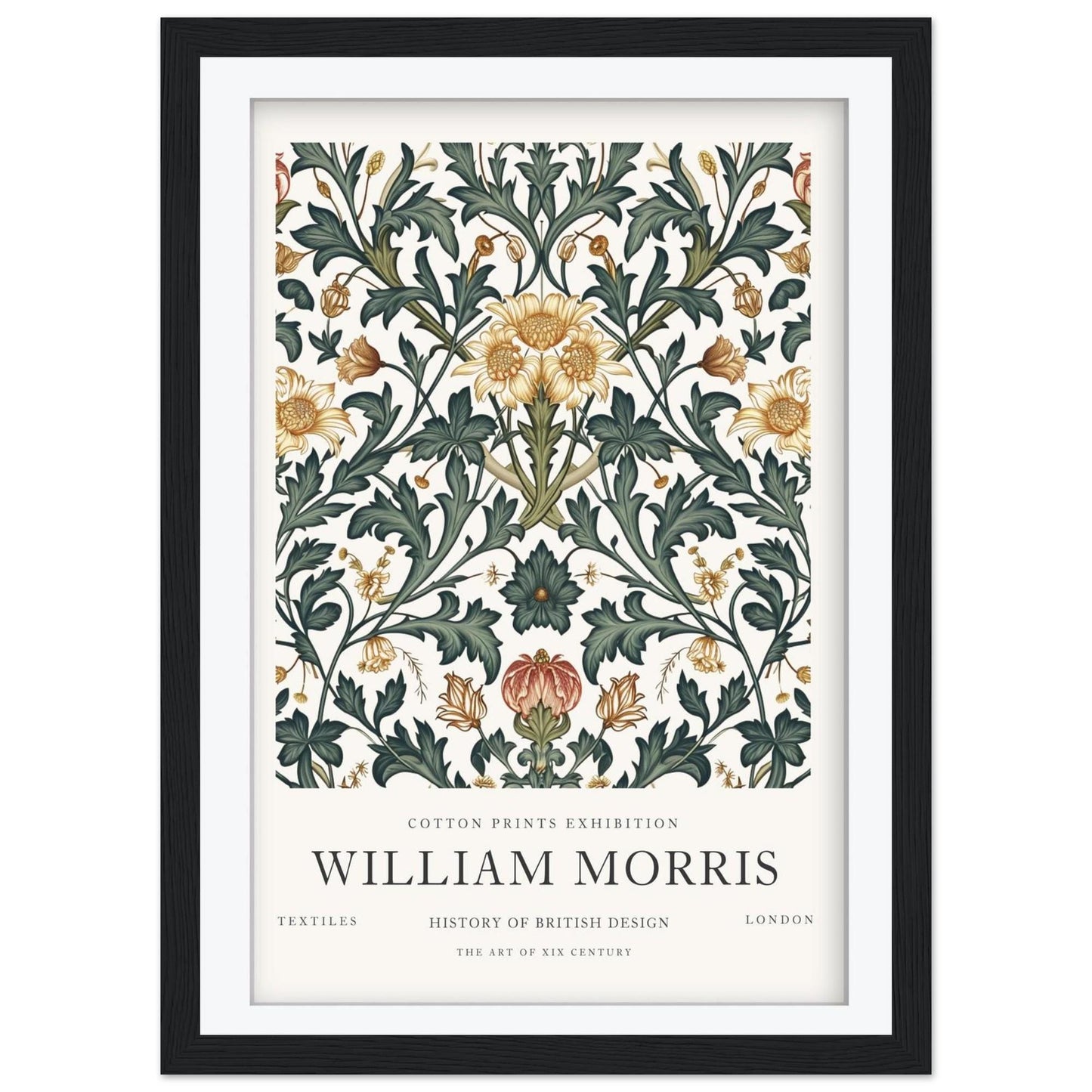 William Morris Peony Art Print, History of British Design Poster, Pink Floral Wall Art, Museum Poster, South Kensington Exhibition Decor