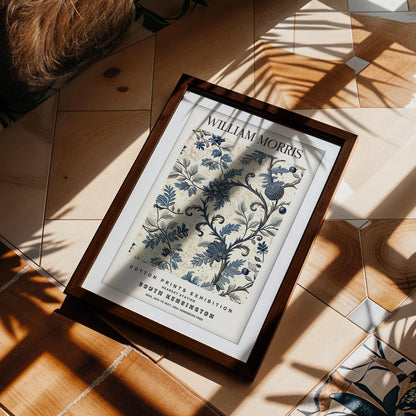 William Morris South Kensington Exhibition Poster - Blue Botanical Wall Art