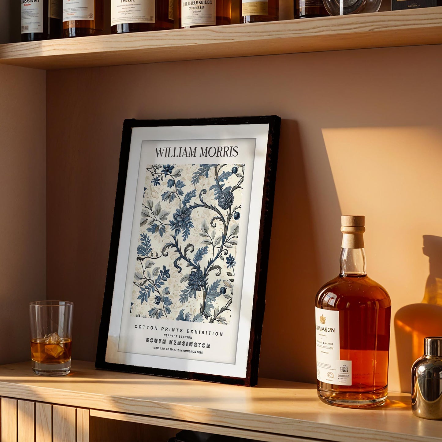 William Morris South Kensington Exhibition Poster - Blue Botanical Wall Art