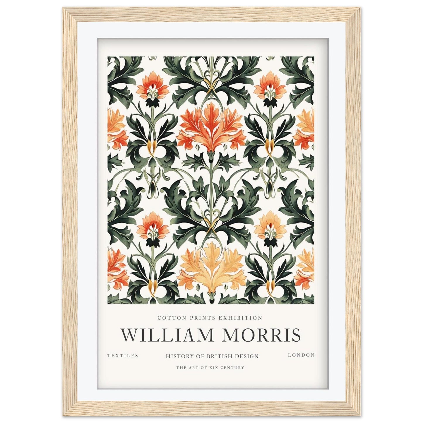 William Morris Exhibition Poster - Vintage Cotton Print Floral Wall Art