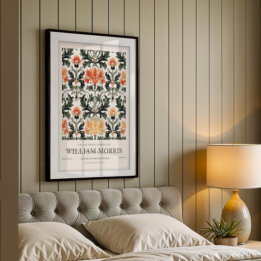 William Morris Exhibition Poster - Vintage Cotton Print Floral Wall Art