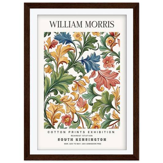 William Morris Framed Wall Art, South Kensington Exhibition Floral Cotton Print Poster, Arts and Crafts Botanical Decor, British Design