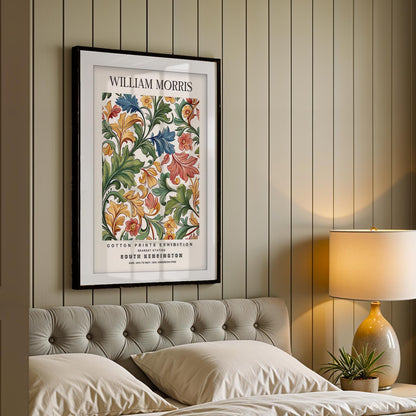 William Morris Framed Wall Art, South Kensington Exhibition Floral Cotton Print Poster, Arts and Crafts Botanical Decor, British Design