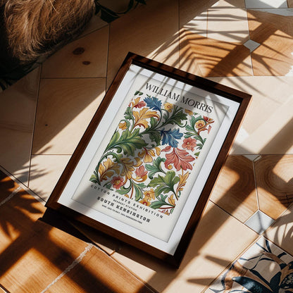 William Morris Framed Wall Art, South Kensington Exhibition Floral Cotton Print Poster, Arts and Crafts Botanical Decor, British Design