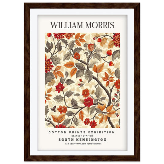 William Morris Framed Wall Art, South Kensington Berry & Floral Cotton Print Poster, Arts and Crafts Botanical Decor, British Design
